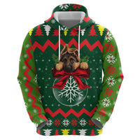 German Shepherd Ornament Christmas Zip Hoodie Xmas Holiday Patterns - Wonder Print Shop