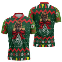 German Shepherd Ornament Christmas Zipper Polo Shirt Xmas Holiday Patterns - Wonder Print Shop