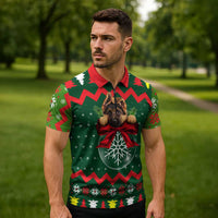 German Shepherd Ornament Christmas Zipper Polo Shirt Xmas Holiday Patterns - Wonder Print Shop