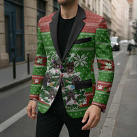 German Shepherd Pine Xmas Christmas Blazer Xmas Holiday Patterns - Wonder Print Shop