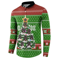 German Shepherd Pine Xmas Christmas Button Sweatshirt Xmas Holiday Patterns - Wonder Print Shop