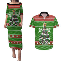 German Shepherd Pine Xmas Christmas Couples Matching Puletasi and Hawaiian Shirt Xmas Holiday Patterns - Wonder Print Shop