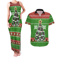 German Shepherd Pine Xmas Christmas Couples Matching Tank Maxi Dress and Hawaiian Shirt Xmas Holiday Patterns - Wonder Print Shop