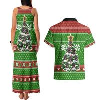 German Shepherd Pine Xmas Christmas Couples Matching Tank Maxi Dress and Hawaiian Shirt Xmas Holiday Patterns - Wonder Print Shop