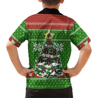 German Shepherd Pine Xmas Christmas Family Matching Mermaid Dress and Hawaiian Shirt Xmas Holiday Patterns - Wonder Print Shop