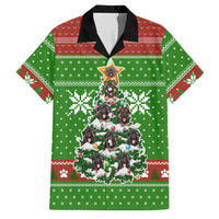 German Shepherd Pine Xmas Christmas Family Matching Off The Shoulder Long Sleeve Dress and Hawaiian Shirt Xmas Holiday Patterns - Wonder Print Shop