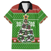 German Shepherd Pine Xmas Christmas Family Matching Off The Shoulder Long Sleeve Dress and Hawaiian Shirt Xmas Holiday Patterns - Wonder Print Shop