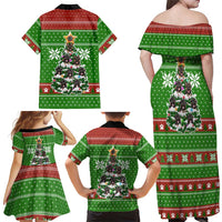 German Shepherd Pine Xmas Christmas Family Matching Off Shoulder Maxi Dress and Hawaiian Shirt Xmas Holiday Patterns - Wonder Print Shop