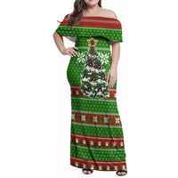 German Shepherd Pine Xmas Christmas Family Matching Off Shoulder Maxi Dress and Hawaiian Shirt Xmas Holiday Patterns - Wonder Print Shop