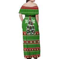 German Shepherd Pine Xmas Christmas Family Matching Off Shoulder Maxi Dress and Hawaiian Shirt Xmas Holiday Patterns - Wonder Print Shop