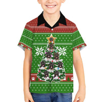 German Shepherd Pine Xmas Christmas Family Matching Off Shoulder Maxi Dress and Hawaiian Shirt Xmas Holiday Patterns - Wonder Print Shop