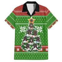 German Shepherd Pine Xmas Christmas Family Matching Short Sleeve Bodycon Dress and Hawaiian Shirt Xmas Holiday Patterns - Wonder Print Shop