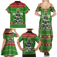 German Shepherd Pine Xmas Christmas Family Matching Summer Maxi Dress and Hawaiian Shirt Xmas Holiday Patterns - Wonder Print Shop