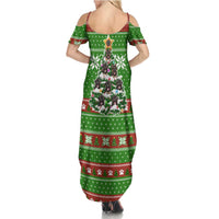 German Shepherd Pine Xmas Christmas Family Matching Summer Maxi Dress and Hawaiian Shirt Xmas Holiday Patterns - Wonder Print Shop