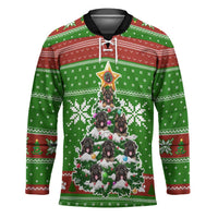 German Shepherd Pine Xmas Christmas Hockey Jersey Xmas Holiday Patterns - Wonder Print Shop