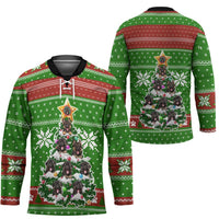 German Shepherd Pine Xmas Christmas Hockey Jersey Xmas Holiday Patterns - Wonder Print Shop