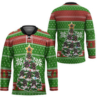 German Shepherd Pine Xmas Christmas Hockey Jersey Xmas Holiday Patterns - Wonder Print Shop