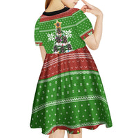 German Shepherd Pine Xmas Christmas Kid Short Sleeve Dress Xmas Holiday Patterns - Wonder Print Shop
