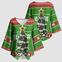 German Shepherd Pine Xmas Christmas Kimono Sleeve Blouse Xmas Holiday Patterns - Wonder Print Shop