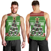 German Shepherd Pine Xmas Christmas Men Tank Top Xmas Holiday Patterns - Wonder Print Shop