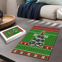 German Shepherd Pine Xmas Christmas Puzzle Xmas Holiday Patterns - Wonder Print Shop