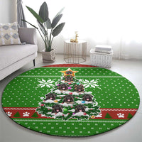 German Shepherd Pine Xmas Christmas Round Carpet Xmas Holiday Patterns - Wonder Print Shop