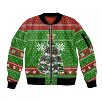 German Shepherd Pine Xmas Christmas Sleeve Zip Bomber Jacket Xmas Holiday Patterns - Wonder Print Shop