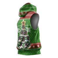 German Shepherd Pine Xmas Christmas Sleeveless Hoodie Xmas Holiday Patterns - Wonder Print Shop