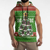 German Shepherd Pine Xmas Christmas Sleeveless Hoodie Xmas Holiday Patterns - Wonder Print Shop