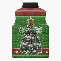 German Shepherd Pine Xmas Christmas Sleeveless Puffer Jacket Xmas Holiday Patterns - Wonder Print Shop