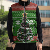 German Shepherd Pine Xmas Christmas Sleeveless Puffer Jacket Xmas Holiday Patterns - Wonder Print Shop