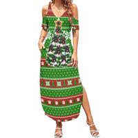German Shepherd Pine Xmas Christmas Summer Maxi Dress Xmas Holiday Patterns - Wonder Print Shop