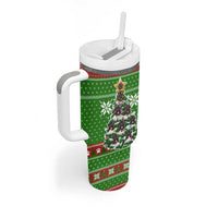 German Shepherd Pine Xmas Christmas Tumbler With Handle Xmas Holiday Patterns - Wonder Print Shop
