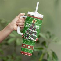 German Shepherd Pine Xmas Christmas Tumbler With Handle Xmas Holiday Patterns - Wonder Print Shop