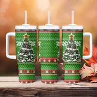 German Shepherd Pine Xmas Christmas Tumbler With Handle Xmas Holiday Patterns - Wonder Print Shop