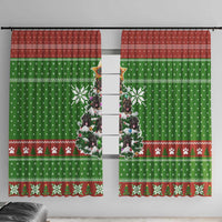 German Shepherd Pine Xmas Christmas Window Curtain Xmas Holiday Patterns - Wonder Print Shop
