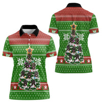 German Shepherd Pine Xmas Christmas Women Polo Shirt Xmas Holiday Patterns - Wonder Print Shop