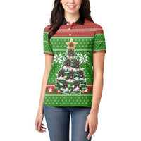 German Shepherd Pine Xmas Christmas Women Polo Shirt Xmas Holiday Patterns - Wonder Print Shop
