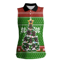 German Shepherd Pine Xmas Christmas Women Sleeveless Polo Shirt Xmas Holiday Patterns - Wonder Print Shop
