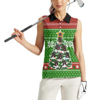 German Shepherd Pine Xmas Christmas Women Sleeveless Polo Shirt Xmas Holiday Patterns - Wonder Print Shop