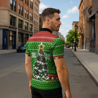 German Shepherd Pine Xmas Christmas Zipper Polo Shirt Xmas Holiday Patterns - Wonder Print Shop