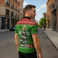 German Shepherd Pine Xmas Christmas Zipper Polo Shirt Xmas Holiday Patterns - Wonder Print Shop
