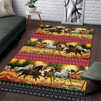 Horse Native American Pattern Christmas Christmas Area Rug Xmas Holiday Patterns - Wonder Print Shop