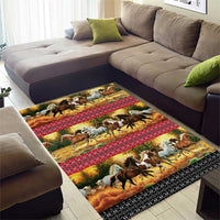 Horse Native American Pattern Christmas Christmas Area Rug Xmas Holiday Patterns - Wonder Print Shop