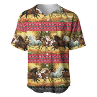 Horse Native American Pattern Christmas Christmas Baseball Jersey Xmas Holiday Patterns - Wonder Print Shop
