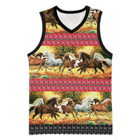 Horse Native American Pattern Christmas Christmas Basketball Jersey Xmas Holiday Patterns - Wonder Print Shop