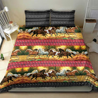 Horse Native American Pattern Christmas Christmas Bedding Set Xmas Holiday Patterns - Wonder Print Shop