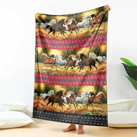 Horse Native American Pattern Christmas Christmas Blanket Xmas Holiday Patterns - Wonder Print Shop