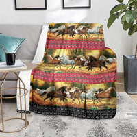 Horse Native American Pattern Christmas Christmas Blanket Xmas Holiday Patterns - Wonder Print Shop