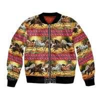 Horse Native American Pattern Christmas Christmas Bomber Jacket Xmas Holiday Patterns - Wonder Print Shop